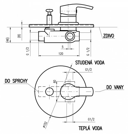 Смеситель Rav Slezak Rio R186 для ванны с душем 