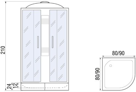 Душевая кабина River Rein 80x80 МТ 10000002414 с поддоном 