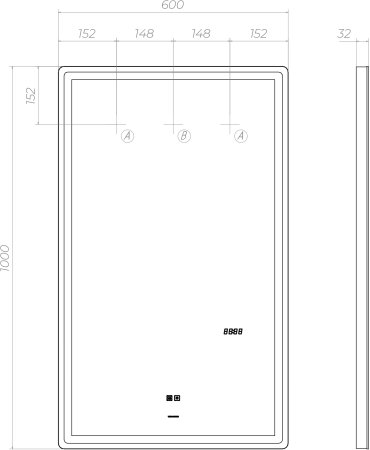 Зеркало VIGO Roberta z.ROB.60.Luxe, 60 см 