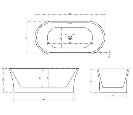 Акриловая ванна ABBER AB9201-1.6 