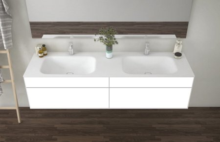 Тумба с раковиной Cezares Titan 180 см подвесная, Shiny white acrylic 