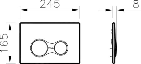 Кнопка смыва VitrA 740-0411 черный 