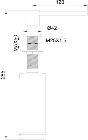 Дозатор мыла WONZON & WOGHAND, Черный матовый (WW-88SD02-MB) 