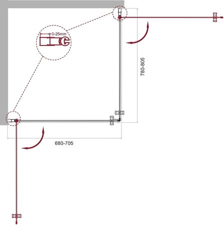 Душевой уголок BelBagno Etna 70х80 ETNA-AH-2-70/80-C-Cr профиль Хром стекло прозрачное 