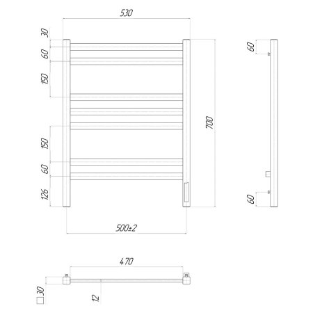Полотенцесушитель электрический Lemark Melange П7 50x70 R 