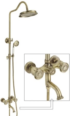 Душевая система Rose R3036Q, бронза 