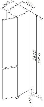 Шкаф пенал AM.PM Gem S 30 M91CSR0306OF Светлый дуб 