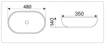 Раковина CeramaLux 9026B накладная 