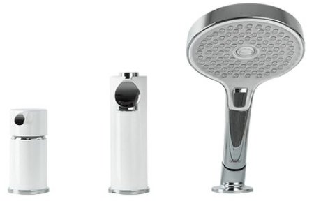 Смеситель на борт ванны Gappo G03-8 G1103-8 Белый Хром 