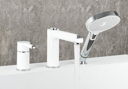 Смеситель на борт ванны Gappo G03-8 G1103-8 Белый Хром 