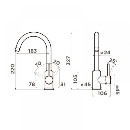 Смеситель для кухонной мойки Omoikiri Shinagawa WH 