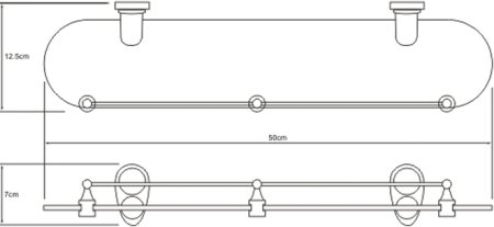 Полка WasserKRAFT Main K-9244 с бортиком 