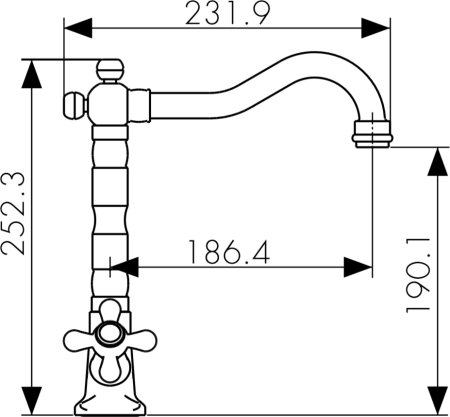 Смеситель для кухни Kaiser Carlson Style 44233 Хром 