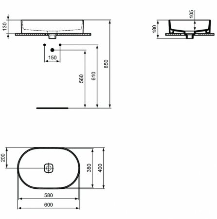 Раковина-чаша Ideal Standard Strada II Oval Vessel 60 T298101 Euro White 