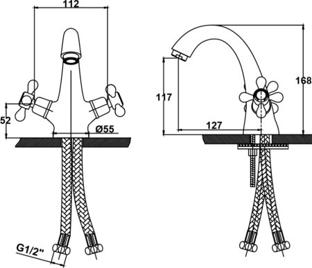 Смеситель для раковины Kaiser Carlson Style 44311-3 Золото 