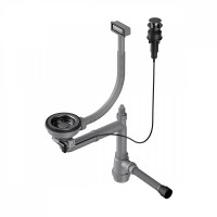 Сифон для мойки Omoikiri WK-1-A-GM с прямоугольным переливом, вороненая сталь