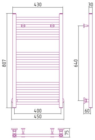 Полотенцесушитель водяной Сунержа Модус 80x40 