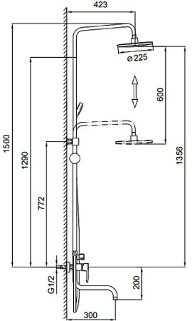 Душевая система Frap F24001 Хром 