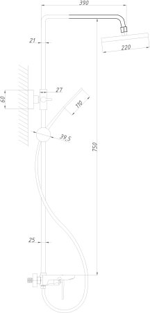 Душевая система ПСМ-Профсан Дизайн (PSM-500-8) тип См-ВДшОРНТрА 