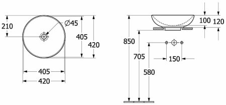 Раковина-чаша Villeroy&Boch Loop & Friends 42 4A460001 Альпийский белый 
