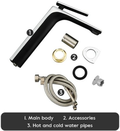 Смеситель для раковины Frap H57 F1057-2 Черный матовый Хром 