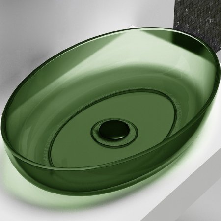 Раковина-чаша Abber Kristall 60 AT2801Emerald Зеленая 