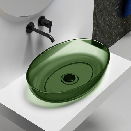 Раковина-чаша Abber Kristall 60 AT2801Emerald Зеленая 