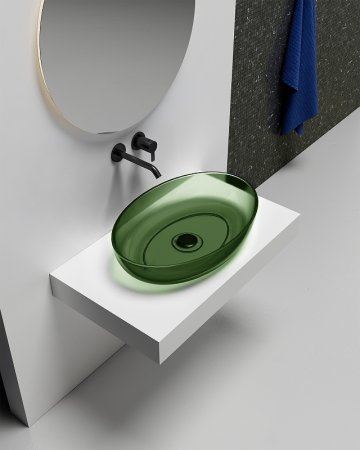 Раковина-чаша Abber Kristall 60 AT2801Emerald Зеленая 