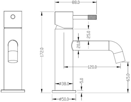 Смеситель для раковины Boheme Uno 461-B Черный 