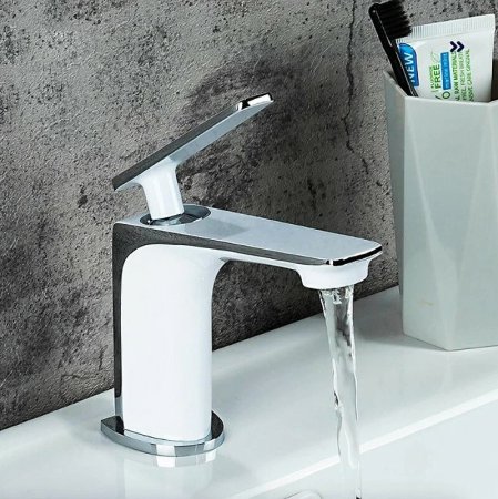 Смеситель для раковины Frap H58 F1058 Белый Хром 