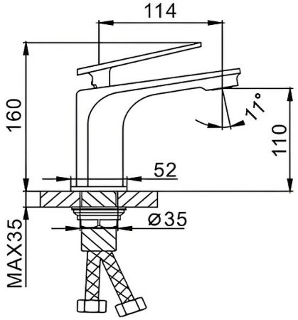 Смеситель для раковины Frap H58 F1058 Белый Хром 
