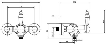Смеситель для душа Boheme Provanse Ripresa 364 Бронза 