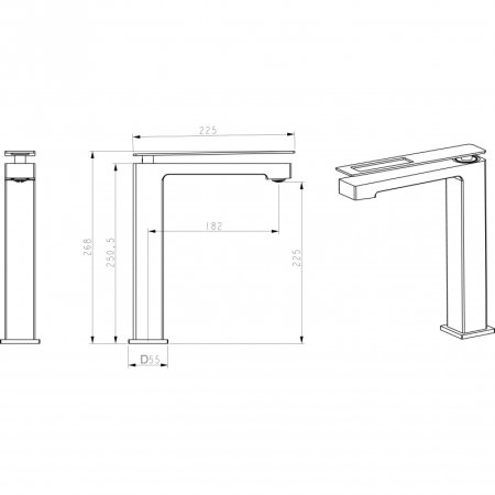 Смеситель для раковины Boheme Q 142-GB Золото Черный 
