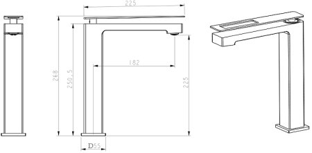 Смеситель для раковины Boheme Q 142-GB Золото Черный 