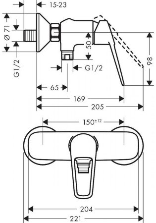 Смеситель для душа Hansgrohe Novus Loop 71360000 Хром 