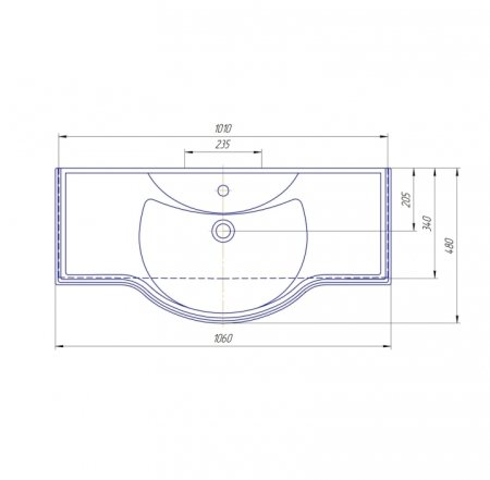Тумба Санта Монарх 105 с умывальником Классик 105 