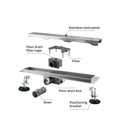 Душевой лоток Gappo G87007-36 черный 700x70 мм 