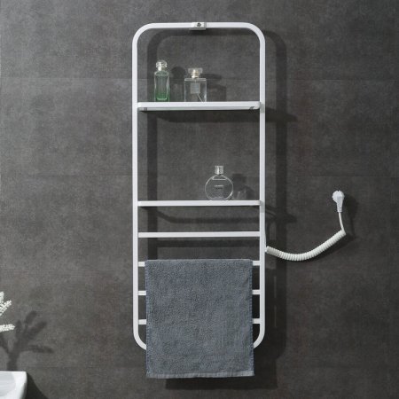 Электрический полотенцесушитель Black&White Universe N-337W 40х101 337WN с полкой Белый матовый 