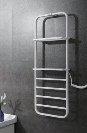 Электрический полотенцесушитель Black&White Universe N-337W 40х101 337WN с полкой Белый матовый 