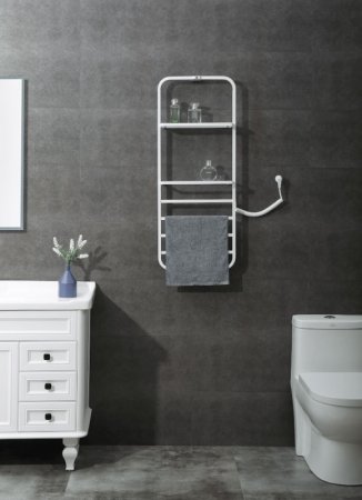 Электрический полотенцесушитель Black&White Universe N-337W 40х101 337WN с полкой Белый матовый 