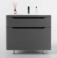 Тумба напольная "Марелла 90" (2 ящ.) Люкс антискрейтч серый, PLUS