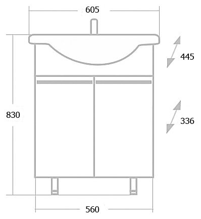 Тумба с раковиной Onika Селигер 60 