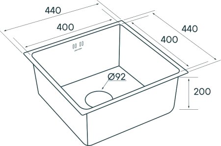 Мойка кухонная Paulmark Lassan PM304444-BS брашированная нержавеющая сталь 