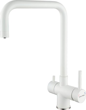 Смеситель Paulmark Wetter We213030-431 для кухонной мойки, белый матовый 