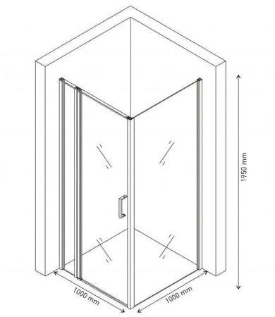 Душевой уголок Berges Urban 100х100 061012 профиль Хром стекло прозрачное 