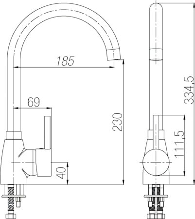 Смеситель для кухонной мойки Paulmark Gans 212011 