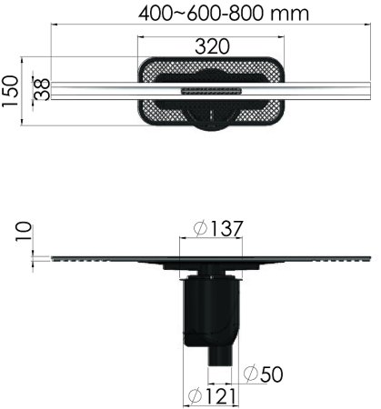 Душевой лоток Berges Simpel 600 091011 с решеткой Хром глянец 