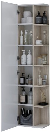 Шкаф пенал Aquaton Сканди 40 1A253403SDB20 подвесной Белый Дуб верона 