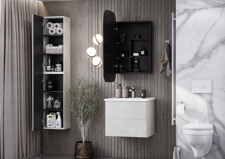 Подвесной шкаф Aquaton Сохо 35 1A258403AJ9A0 Слэйт Галька серая 