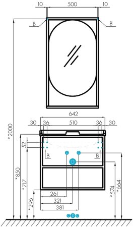 Зеркало Aquaton Лофт Фабрик 50 1A242502LTDY0 Дуб кантри 